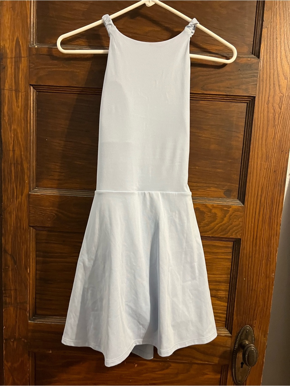 Light Blue Halter Fit-and-Flare athletic Dress